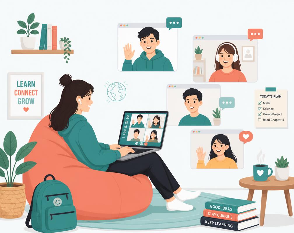 Students instantly connecting with friends across devices